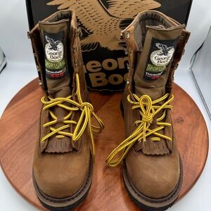 Georgia Boot Kids Insulated Waterproof Outdoor Leather Boots Brown Youth 6 G2048